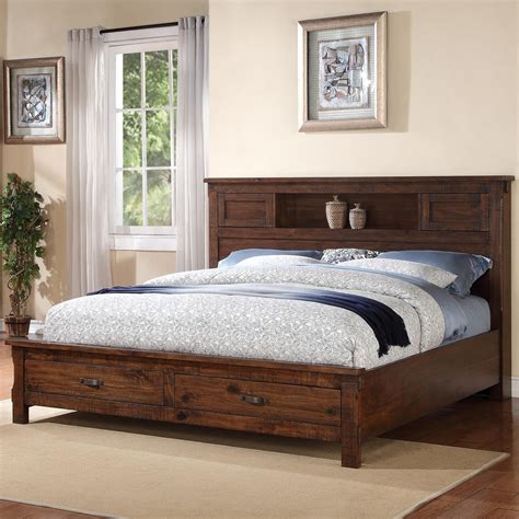 Vendor 1356 Restoration Rustic California King Bed with 2 Drawer ...