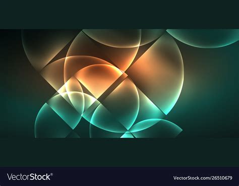 Techno glowing glass geometric shapes Royalty Free Vector