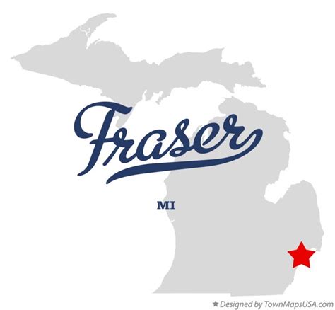 Map of Fraser, Macomb County, MI, Michigan