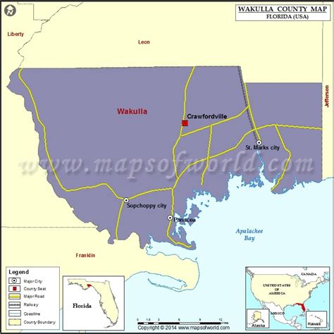 Wakulla County Map, Florida