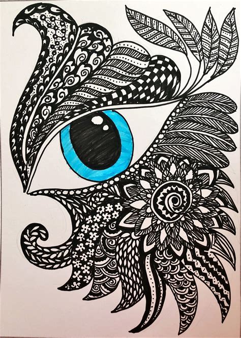 Feather Eye-Doodling | Doodle art, Art journal inspiration, Beginner art