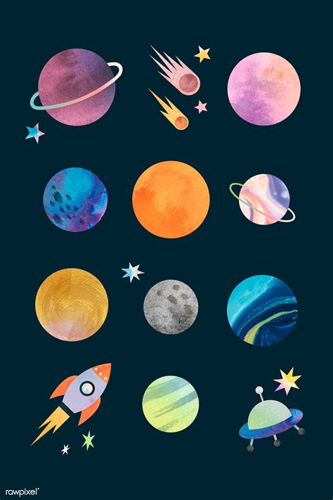 Colorful galaxy watercolor doodle on black background vector | premium image by rawpixel.com ...