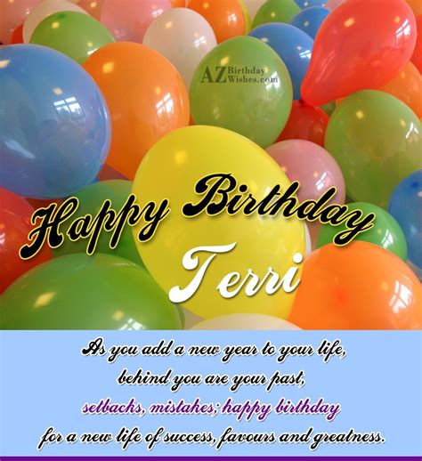 Happy Birthday Terri - AZBirthdayWishes.com