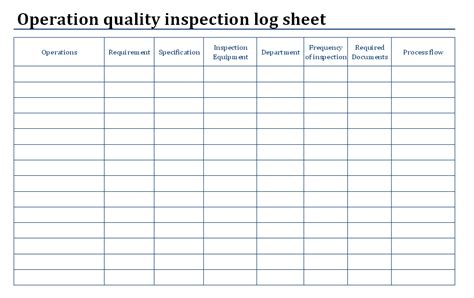 Quality Control Log Template ~ Excel Templates