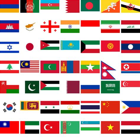 Flags of Asian Countries Vector | Super Coloring