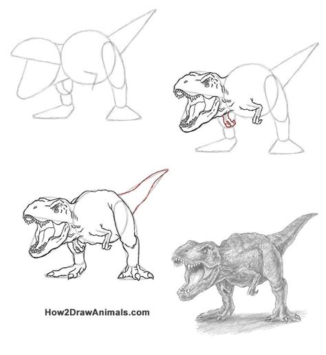 How To Draw T Rex Step By Step at Drawing Tutorials