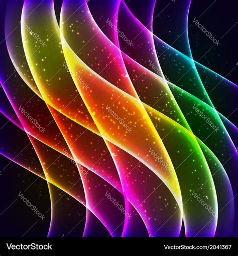 Neon rainbow waves background Royalty Free Vector Image