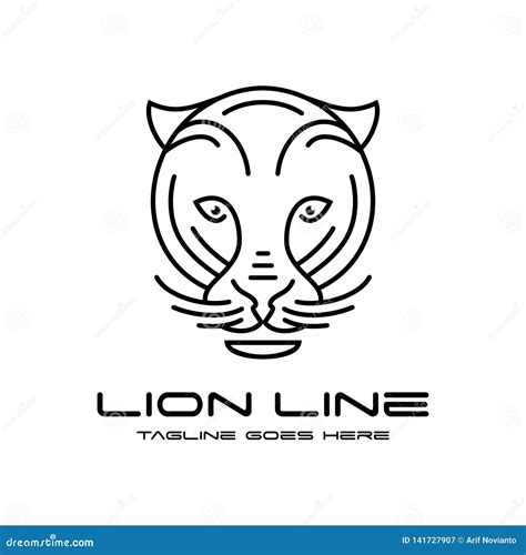 Lion head outline logo stock illustration. Illustration of black - 141727907