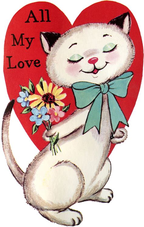 12+ Cute Vintage Valentines: (Animals)! - The Graphics Fairy