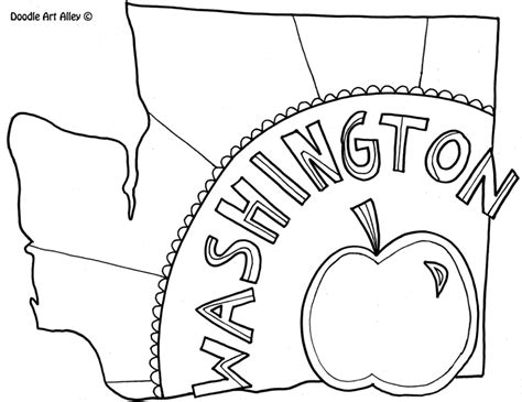 ﻿Washington - United States Coloring Pages - Classroom Doodles Doodle Coloring, Coloring Sheets ...