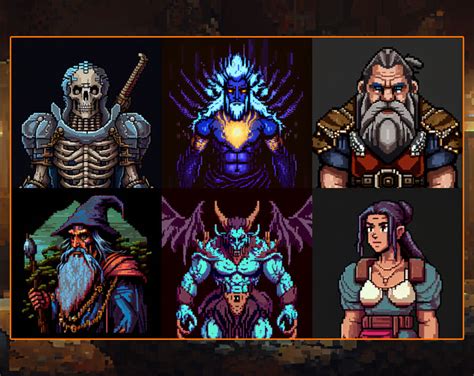 50 Dungeon Characters | Pixelart | 32-BIT by Zoja