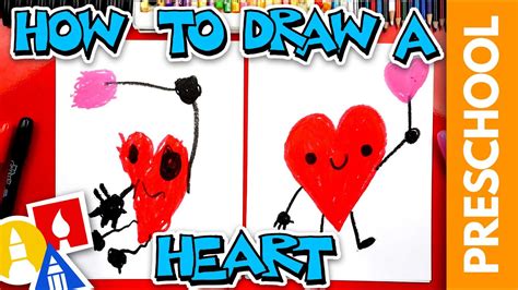 How To Draw A Cute Valentine's Heart - Preschool - YouTube