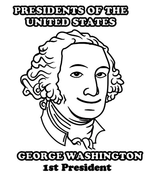 George Washington 1st President Of United States Coloring Page : Kids Play Color