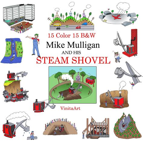 Mike Mulligan and his Steam Shovel Story Book Clip Art | Etsy | Book clip art, Clip art ...