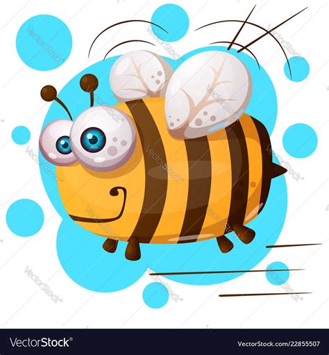 Crazy bee - cartoon character Royalty Free Vector Image