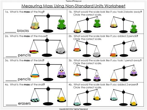 Measuring Mass Using Non-Standard Units - Year 1 | Teaching Resources