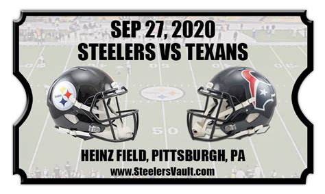 Pittsburgh Steelers vs Houston Texans Football Tickets | 09/27/20