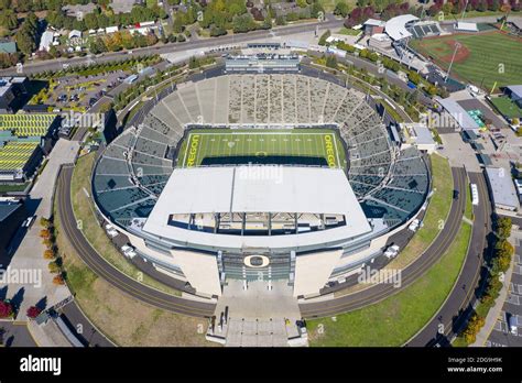 Aerial Views Of Autzen Stadium On The Campus Of The University Of ...