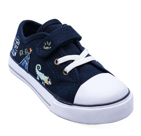 BOYS KIDS CHILDRENS BLACK DINOSAUR CANVAS PLIMSOLL PUMPS SHOES INFANT SIZES 4-12 | eBay