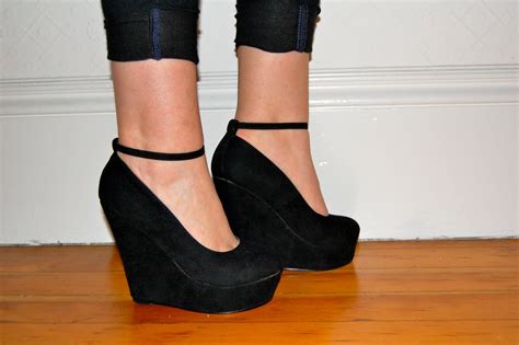 black wedges suede mary jane platform by mastroductionvintage