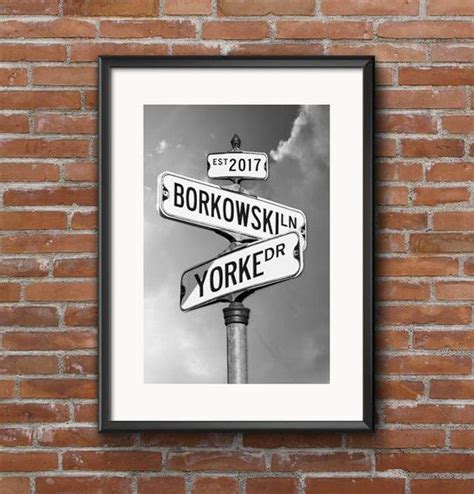 Ready to Frame Art Print Personalized Photo Street Signs, Custom ...