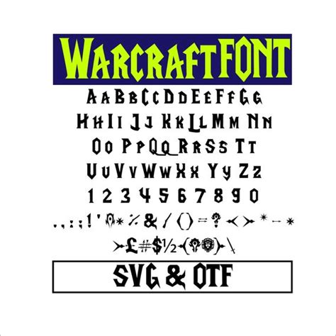 Warcraft Font Svg Wow Alphabet World of warcraft Ttf Orc | Etsy