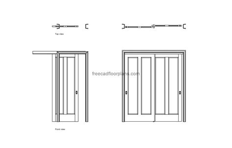 Pocket and Sliding Door, AutoCAD Block - Free Cad Floor Plans