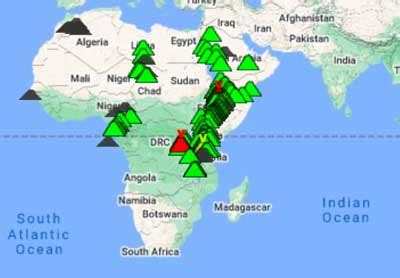 Volcanoes In Africa Map