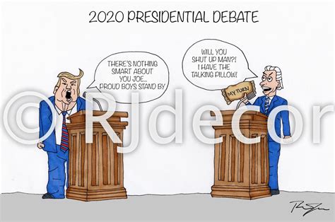 2020 Presidential Debate Political Cartoon Wall Art Decor | Etsy