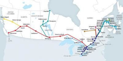 Via rail map - Via rail canada map (Canada)