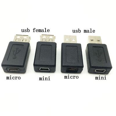 USB 2.0 Type A to Mini 5Pin B Converter Micro USB Female Male Connector ...