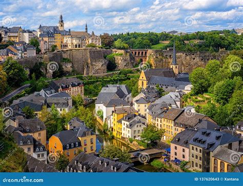 Luxembourg City, View of the Old Town and Grund Stock Image - Image of skyline, luxemburg: 137620643