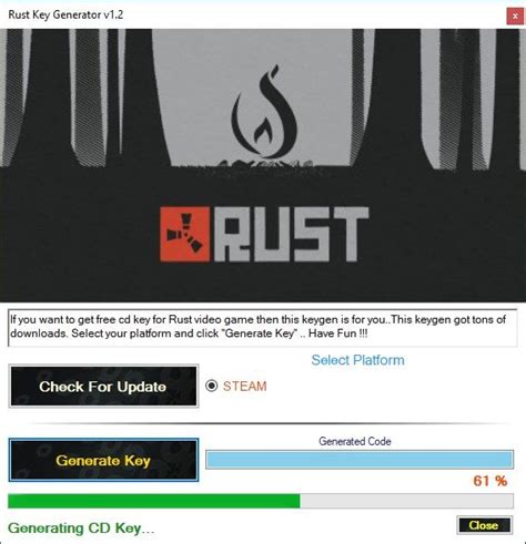 Rust Steam Key Generator v1.2 | Rust steam, Rust key, Rust