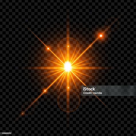 Vector Realistic Sparkling Stars On Transparent Background Stock Vektor ...