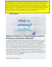 Reading2What is Priming.docx - It's interesting to learn about priming and how the subconscious ...