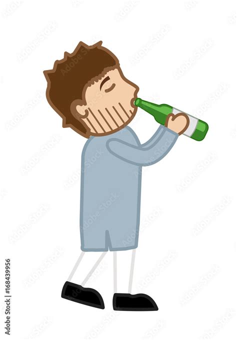 Man Drinking Alcohol Cartoon