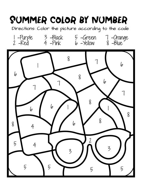 Color Your Way to a Fun Summer with Summer Coloring by Number | Made By Teachers