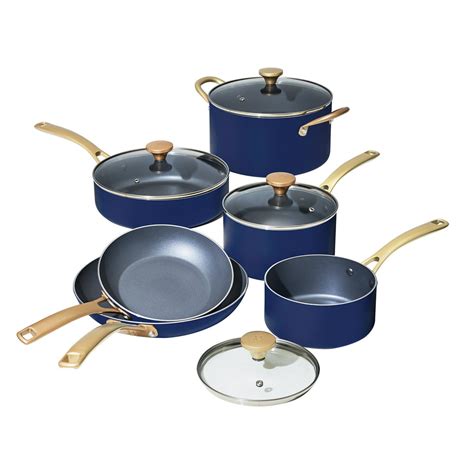 Beautiful 10 PC Cookware Set, Blueberry Pie by Drew Barrymore - Walmart.com - Walmart.com