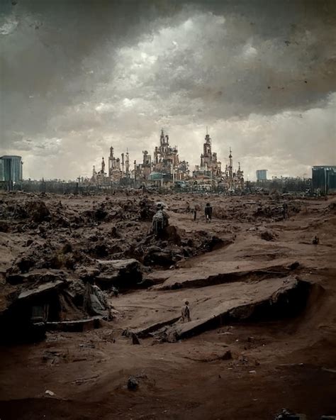 Premium Photo | Derelict Dieselpunk Metropolis in Wasteland Post ...