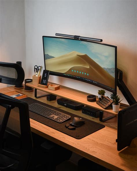 Wooden Desk Setup of a Developer