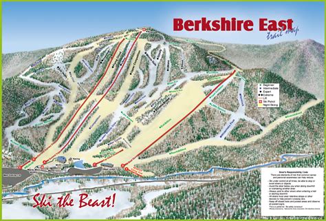 Berkshire East Ski Trail Map - South River Road Charlemont ...