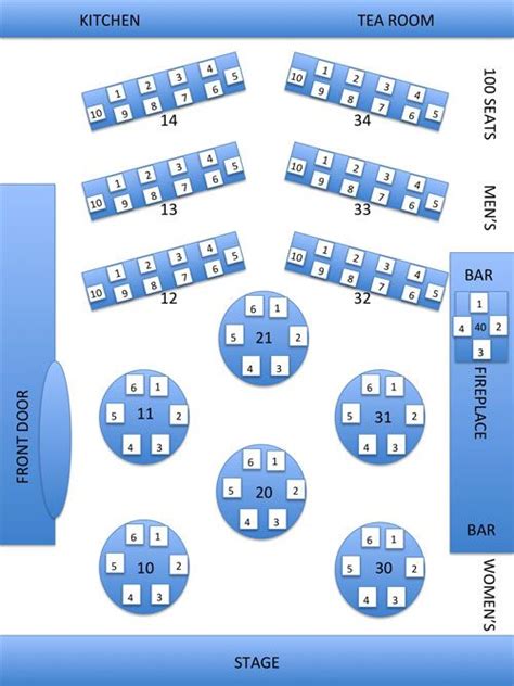 Seating chart for the Tudor House Reservations ***-***-**** ext 1 www.tudorhouseentertainment ...