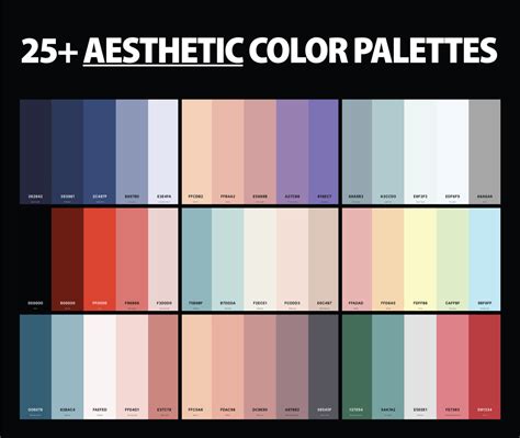 25+ Best Aesthetic Color Palettes with Names and Hex Codes ...