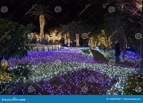 Winter Illumination Tunnel stock photo. Image of illuminations - 104853982