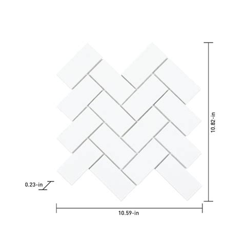 Satori Hudson 11-in x 11-in Glossy Porcelain Herringbone Subway Wall Tile (0.79-sq. ft/ Piece ...