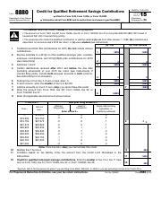 IRS Form 8880 - Credit for Qualified Retirement Savings Contributions - Form 8880 Department of ...