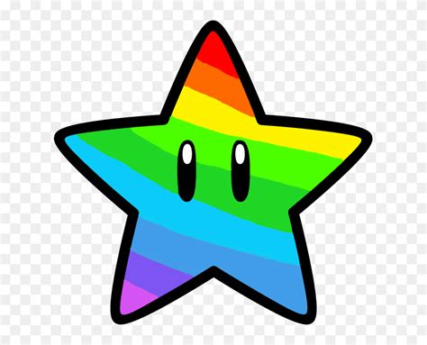 Paper Shin A - Super Mario Rainbow Star, HD Png Download - 627x599 ...