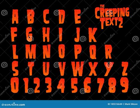 Horror Alphabet Font. Brush Stroke Letters And Numbers. Vector Illustration | CartoonDealer.com ...