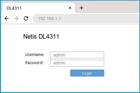 Netis DL4311 Router Login and Password