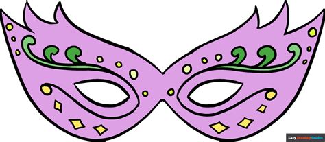 How to Draw a Mardi Gras Mask - Easy Step by Step Drawing Tutorial